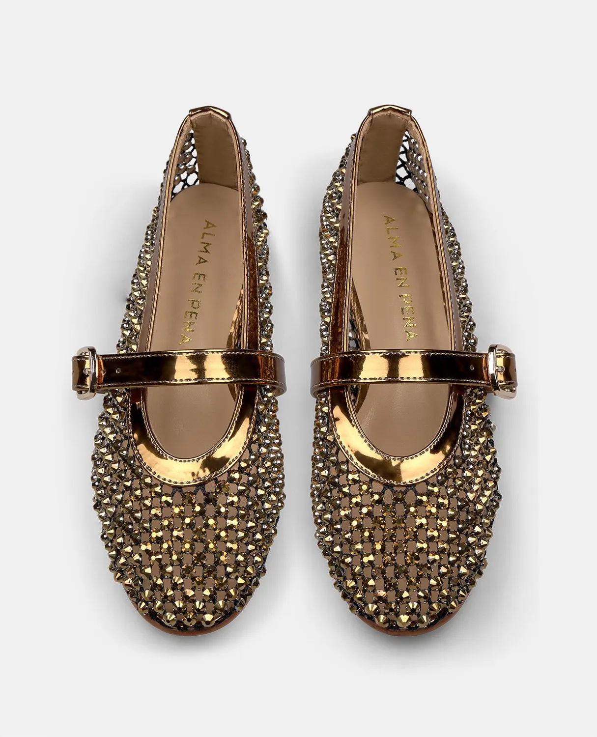 Alma en Pena V250546 ballerines bronze plates strass