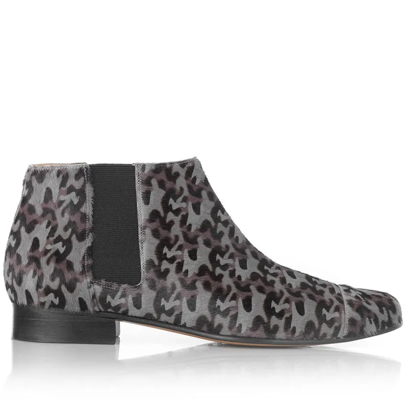 Bégum Paris Lucrèce bottines pony camouflage talon 2cm
