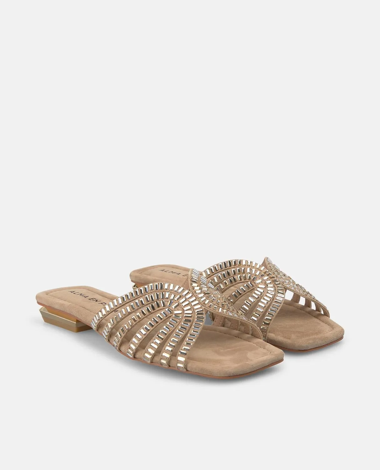 Alma en Pena V268602 sandales plates cuir beige 2 cm