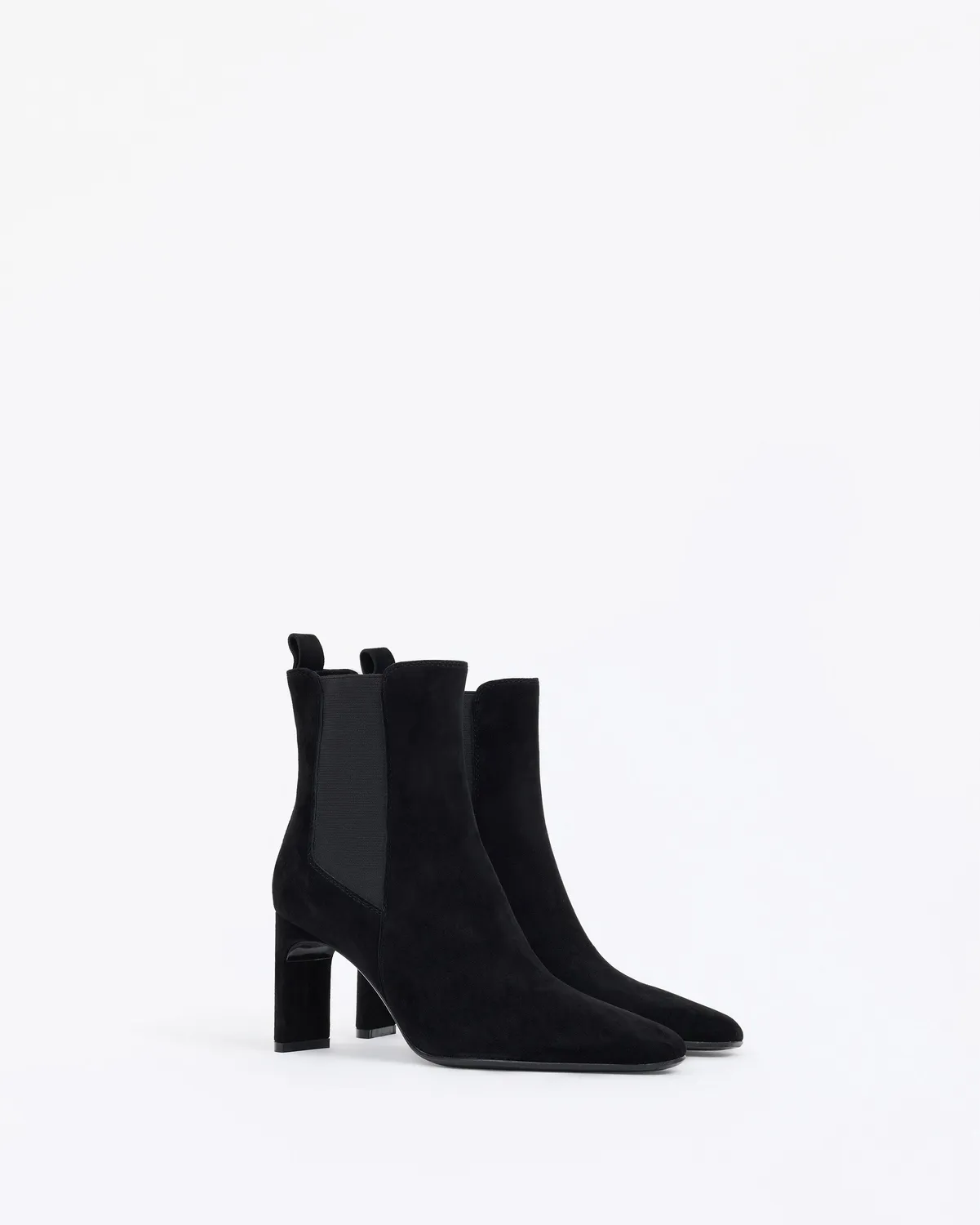 Mi/Mai Friso Black Suede bottines chelsea daim noir talon haut