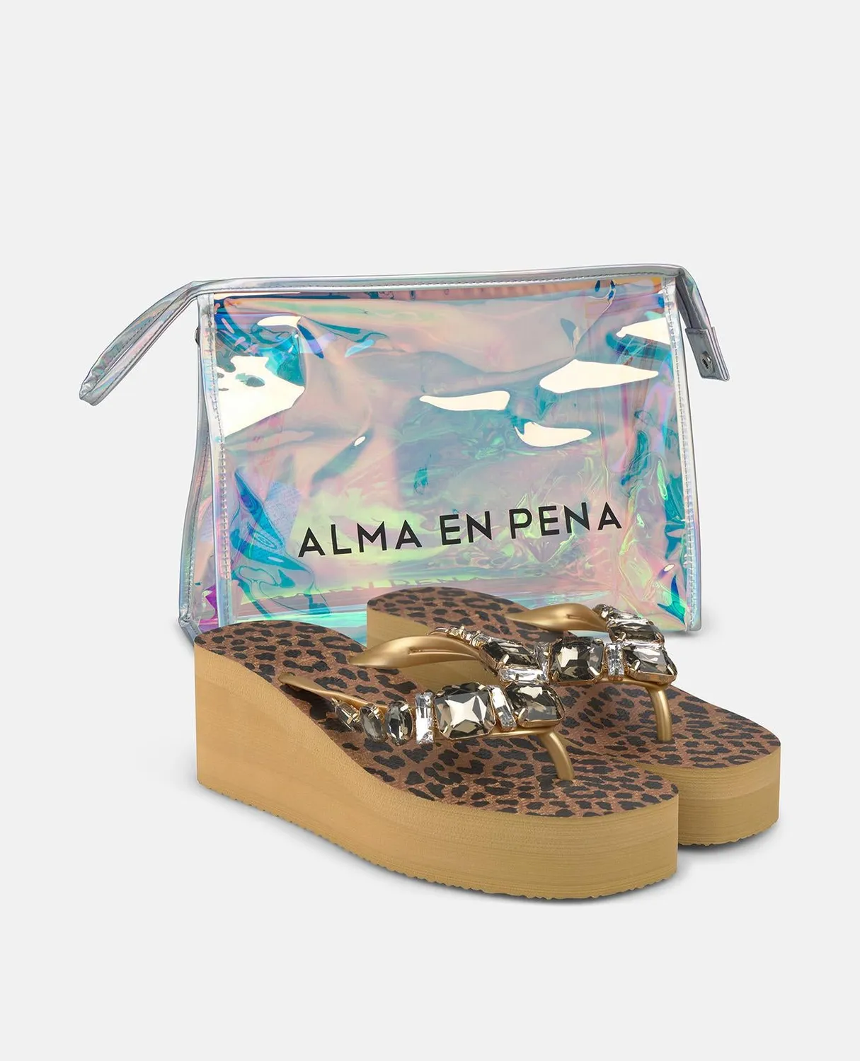 Alma en Pena V251992 tongs camel plates strass