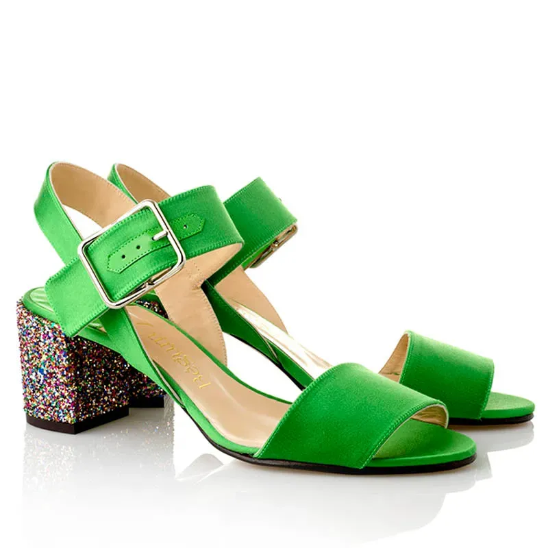 Bégum Paris Santorin sandale satin rose talon 5,5 cm