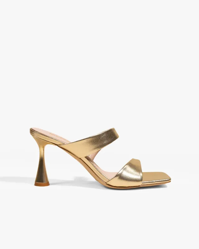 Mi/Mai Tara Gold Nappa sandales talon sculpté doré