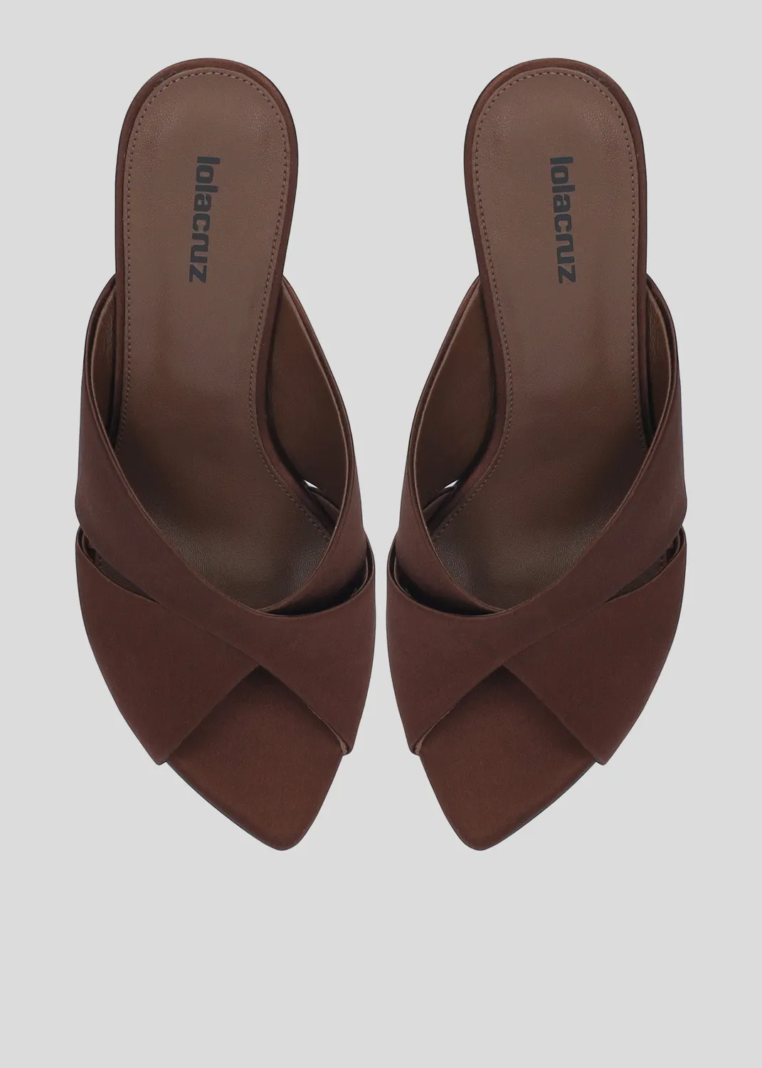 Lola Cruz Lena mules marron talon 65