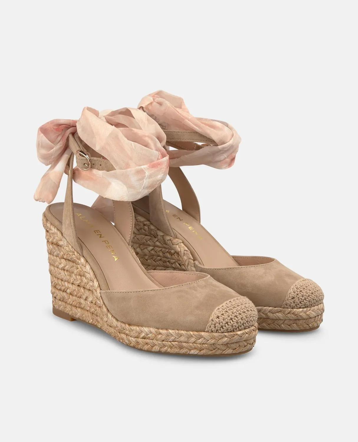 Alma en Pena V265600 compensées beige valenciana lacée