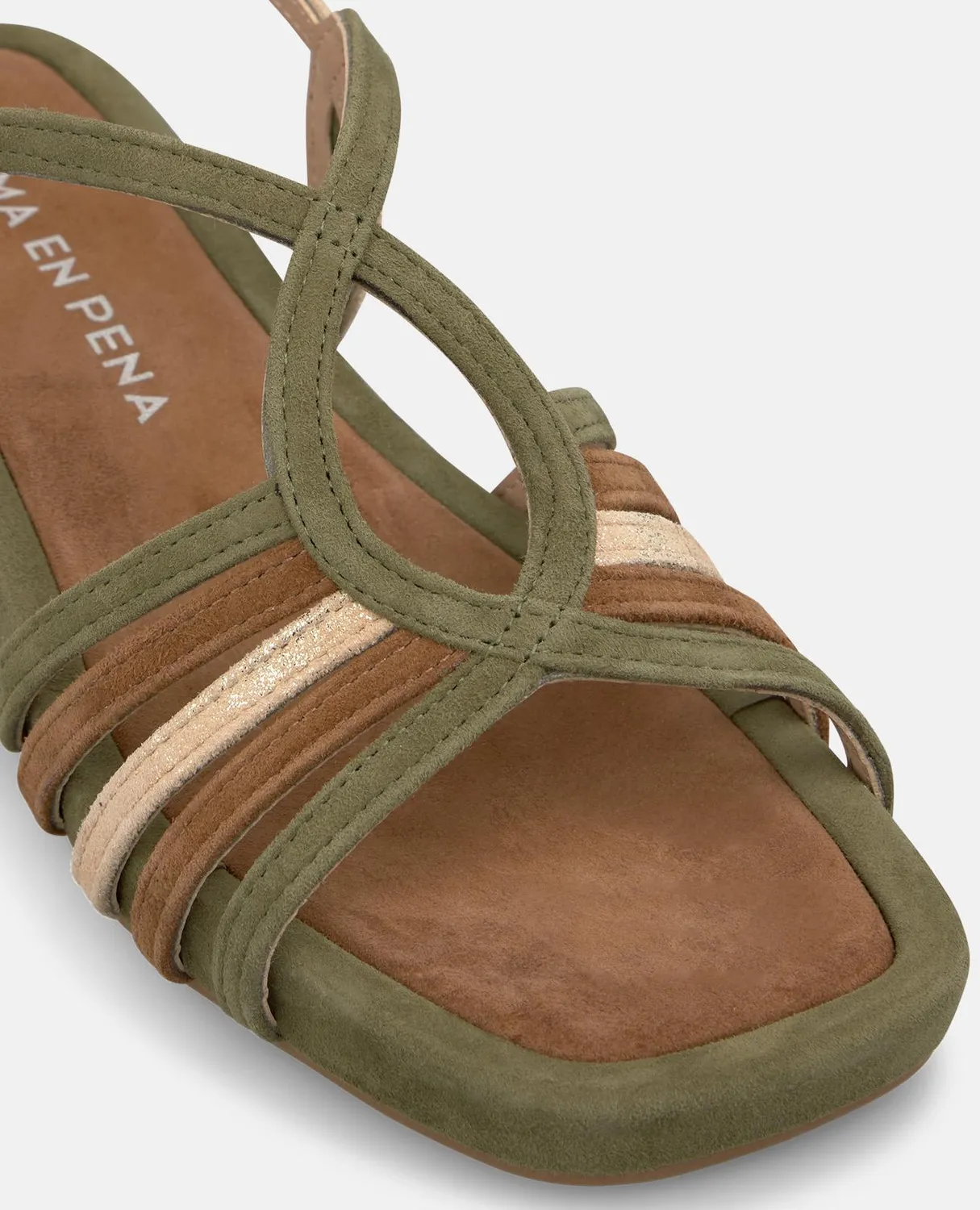 Alma en Pena V267703 compensées kaki cuir 4,5 cm