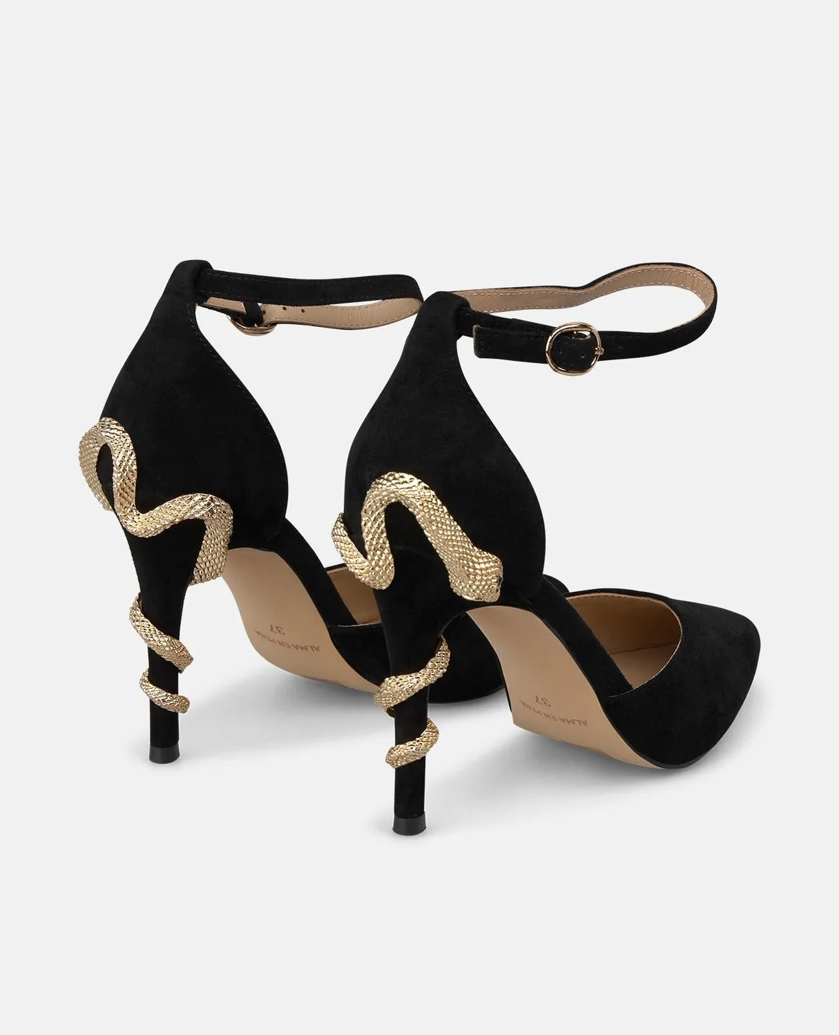Alma en Pena I260259C escarpins noir serpent talon 10 cm