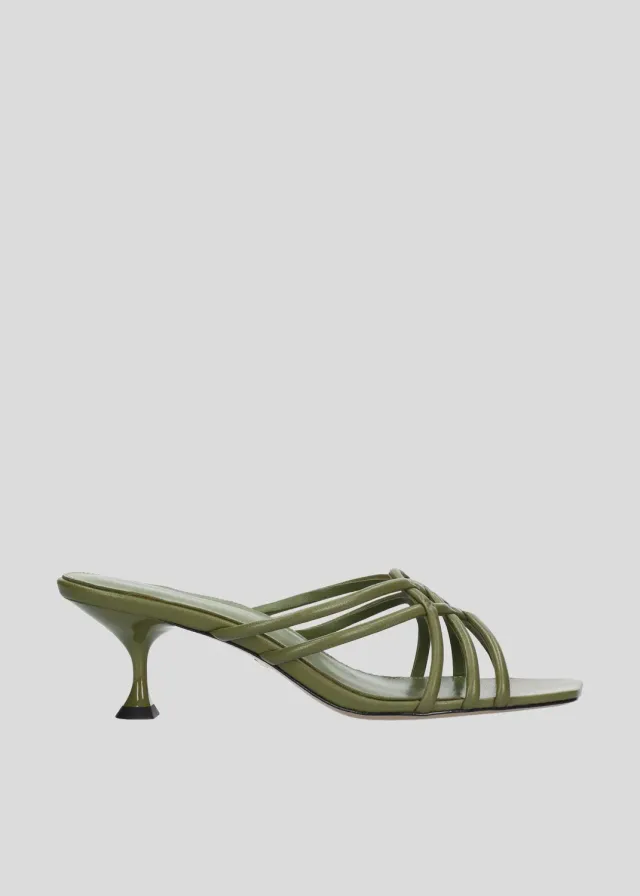 Lola Cruz Bridgette Mule 55 mules kaki talon 5,5 cm