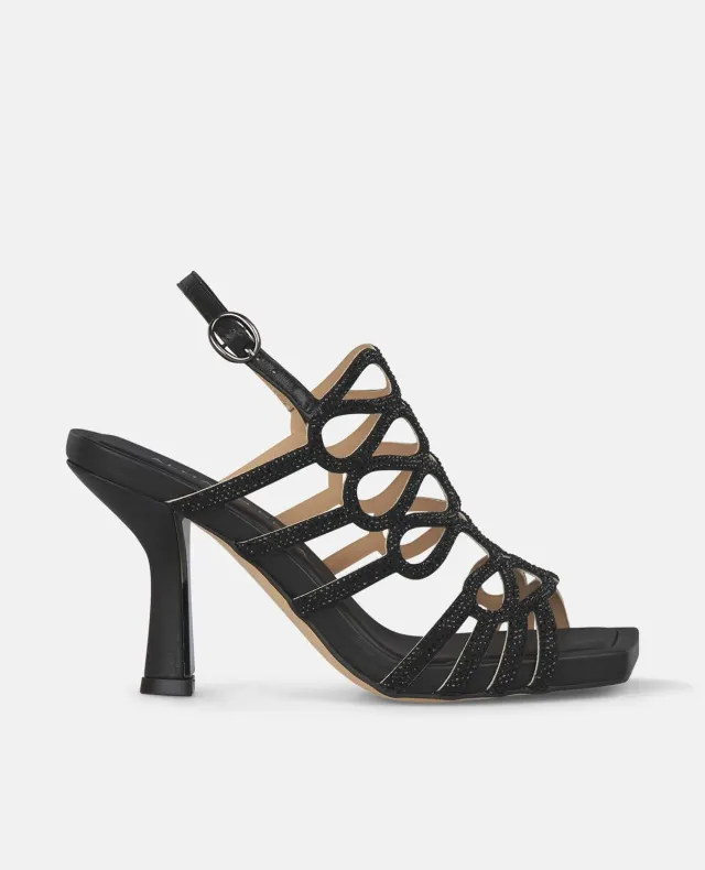Alma en Pena I250080 sandales noires strass 9 cm