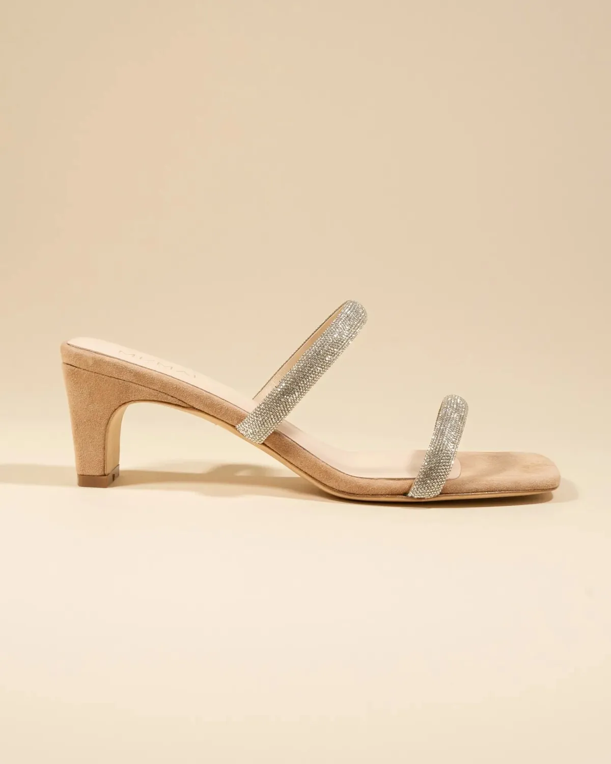 Mi/Mai Babs Nude mule strass soirée talon bas