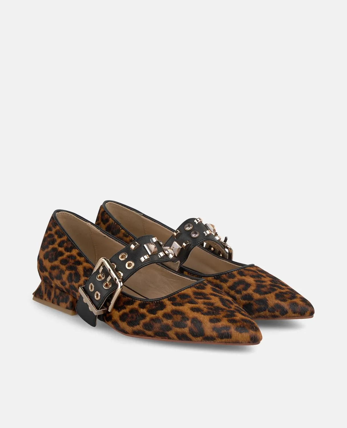 Alma en Pena I250134 chaussure plate léopard boucle