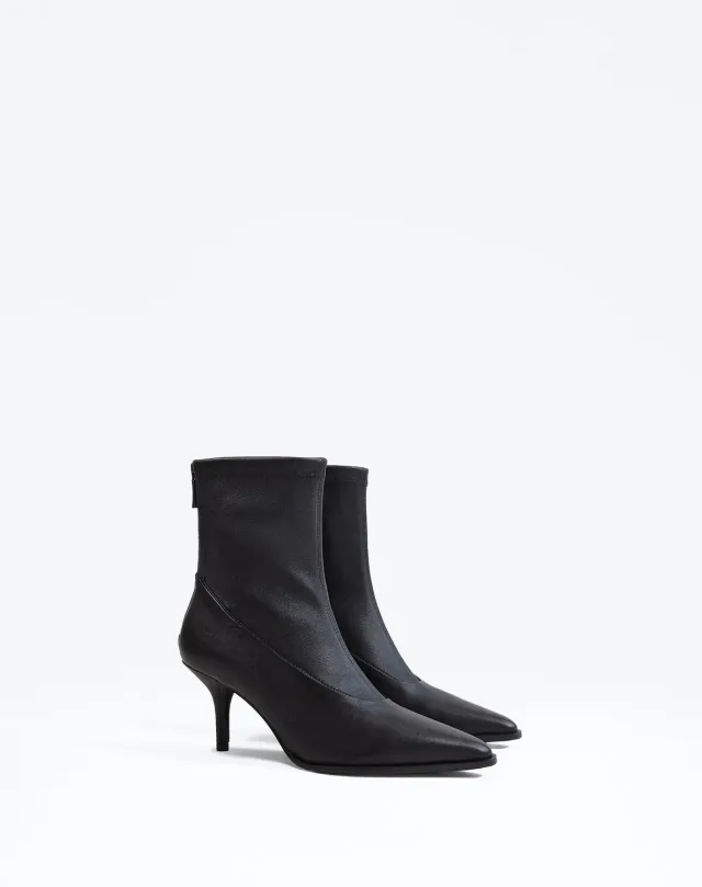 Mi/Mai Ando Black Calf bottines noires stretch talon aiguille