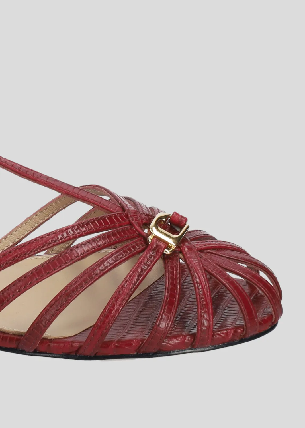 Lola Cruz Tango sandales plates bordeaux femme
