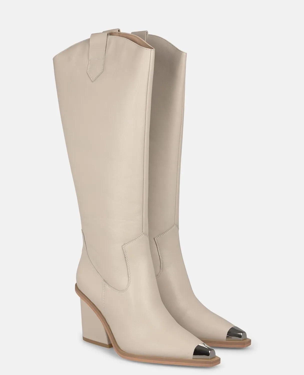 Alma en Pena I250896 bottes cuir glacé talon 8 cm
