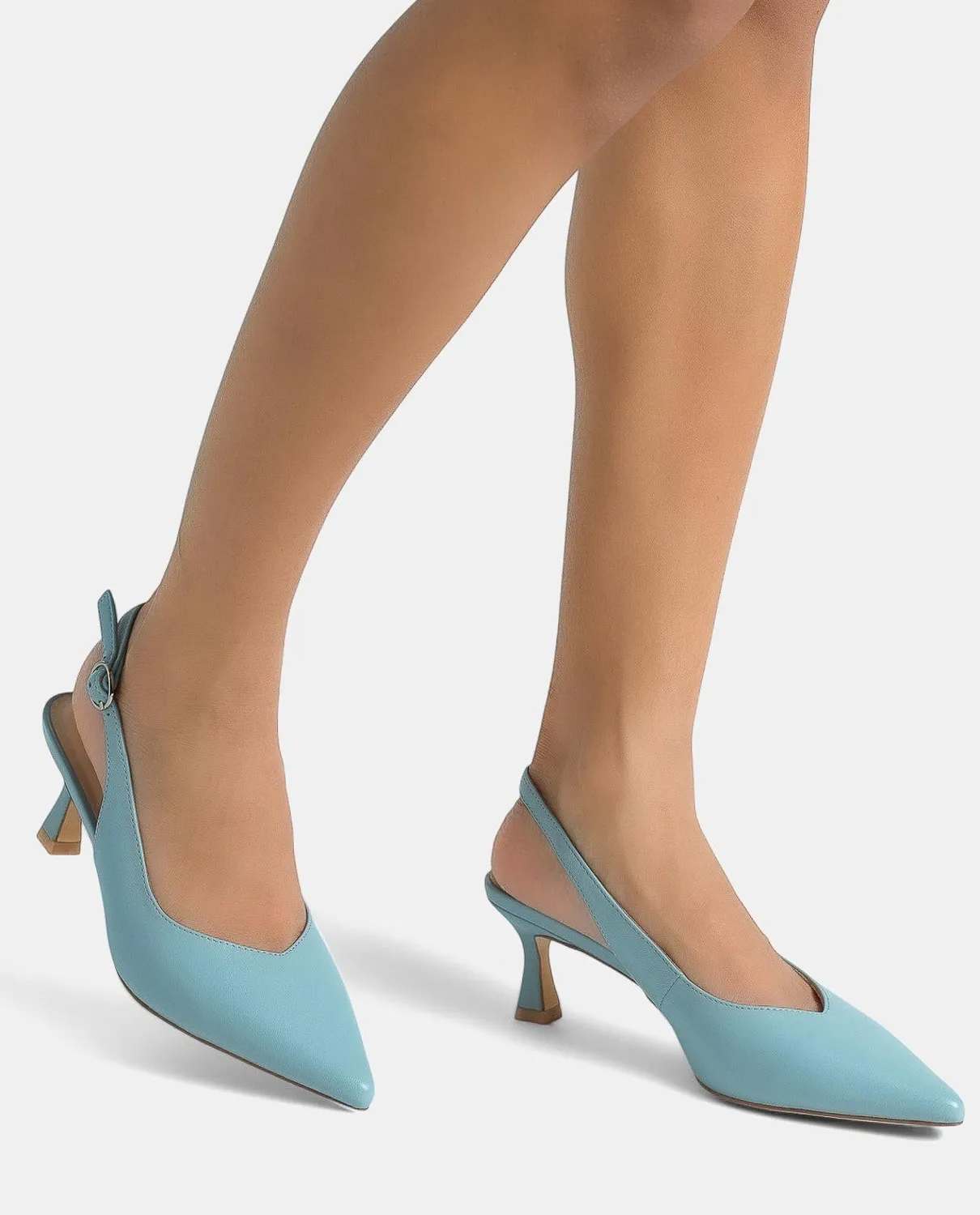 Alma en Pena V250650 escarpins slingback bleu cuir