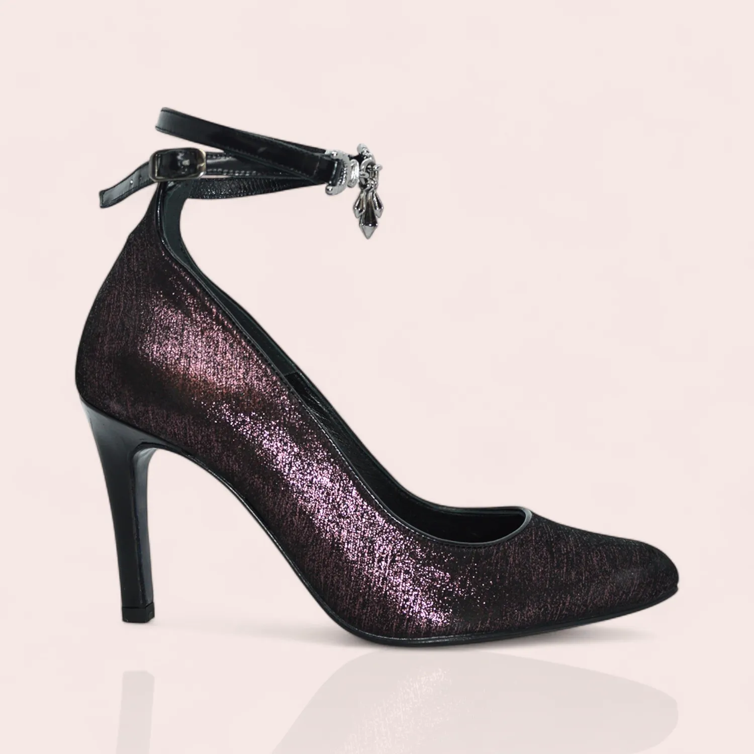 Karine Arabian Glam escarpin bordeaux cuir velours