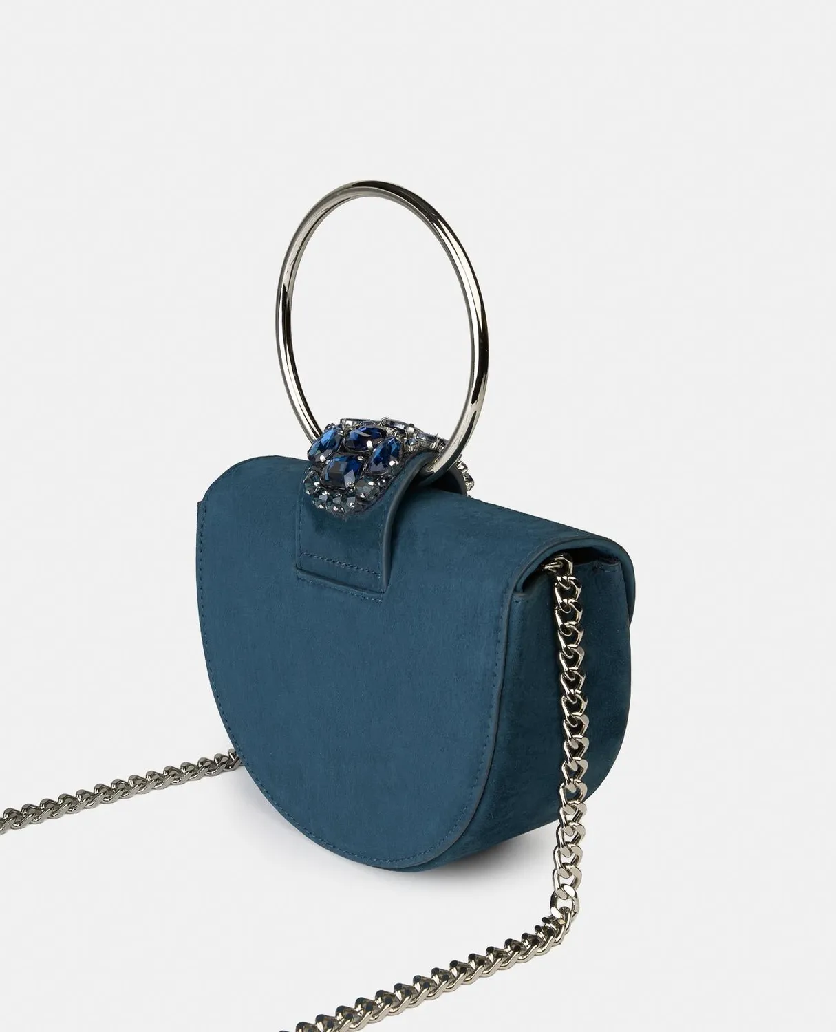 Alma en Pena BG101 Sac Bandouliere Cuir Bleu Serpent Chaine