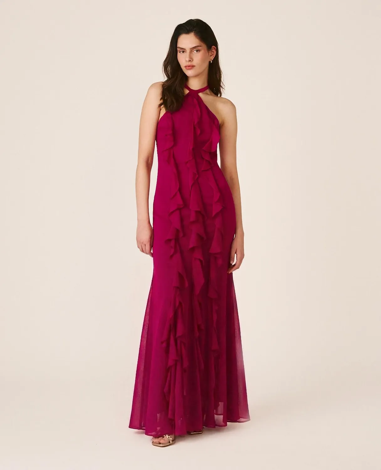 Alma en Pena V26CL0243 robe longue fuchsia