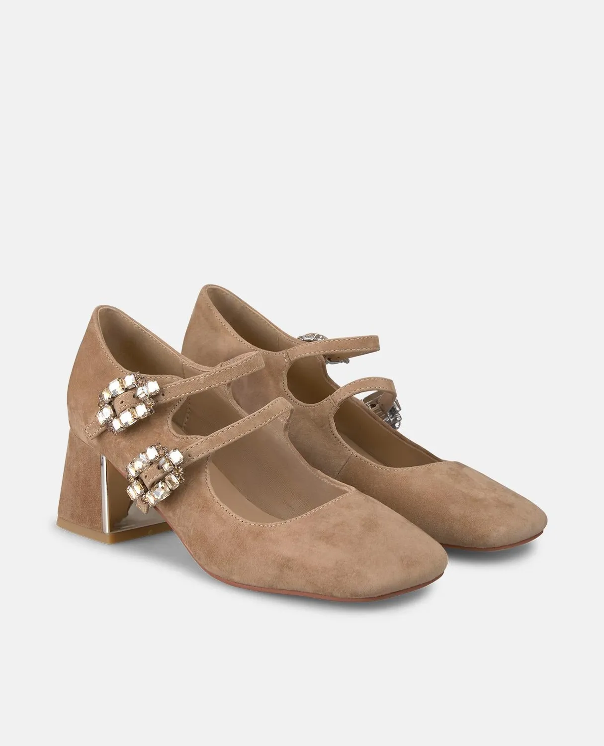 Alma en Pena I250325 escarpins suède camel boucles