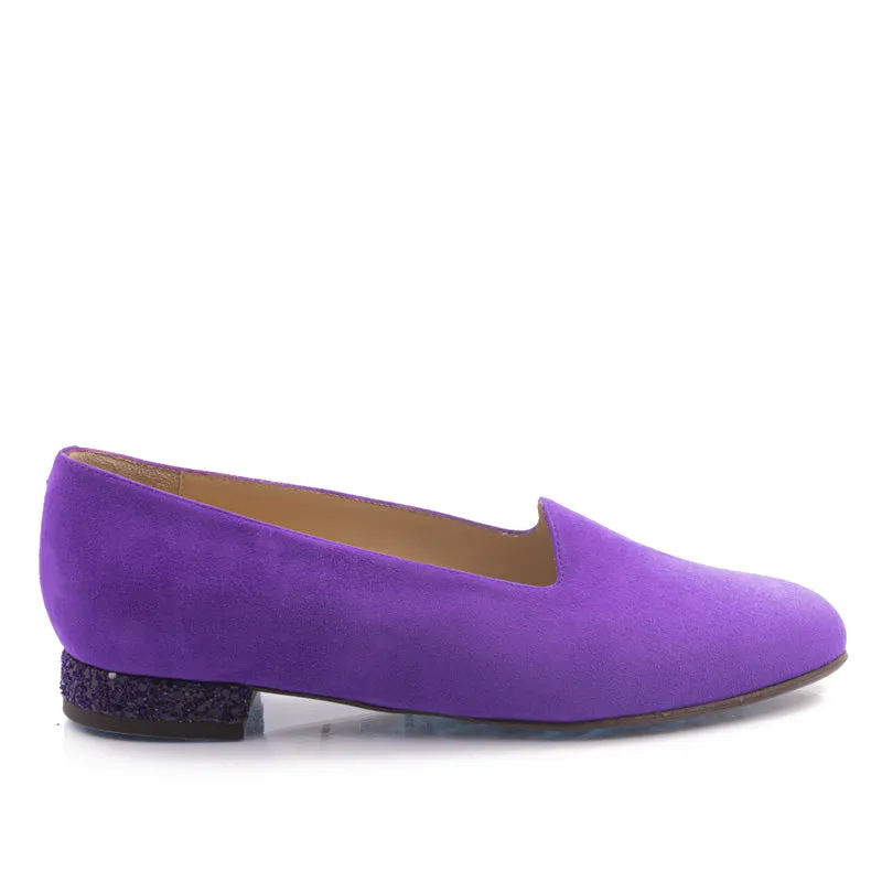 Bégum Paris Dufy escarpins plats violet chèvre velours