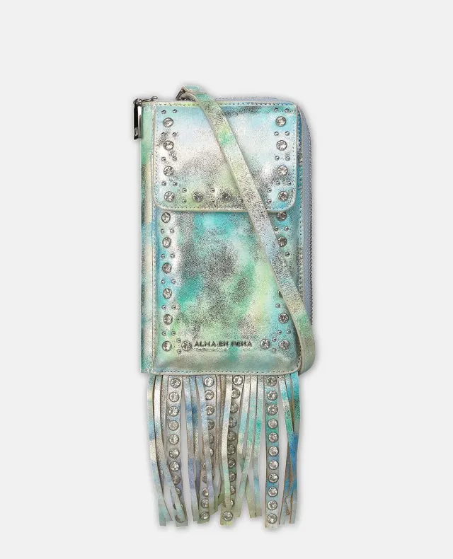 Alma en Pena V26WT016 sac pochette cuir turquoise