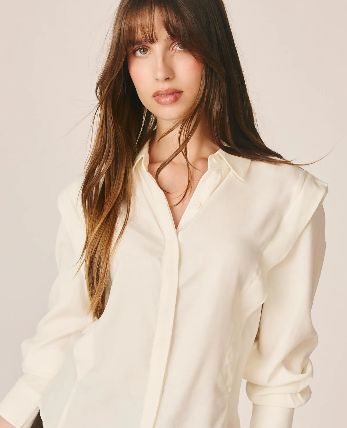 Alma en Pena I26CL0405 chemisier blanc stretch boutonné