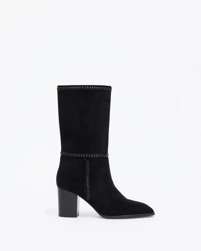 Mi/Mai Colette Black bottes daim noir talon bloc