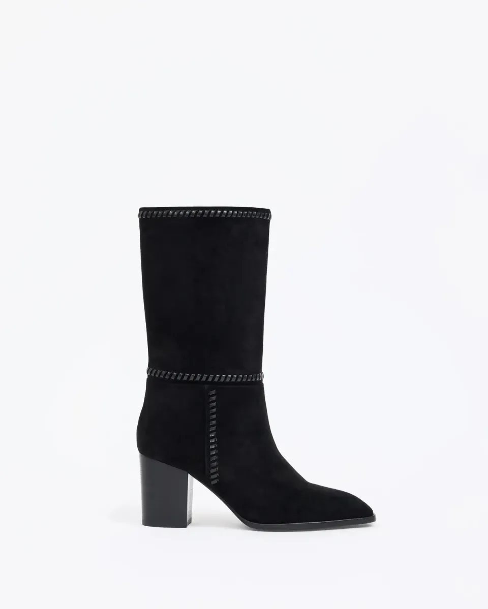 Mi/Mai Colette Black bottes daim noir talon bloc