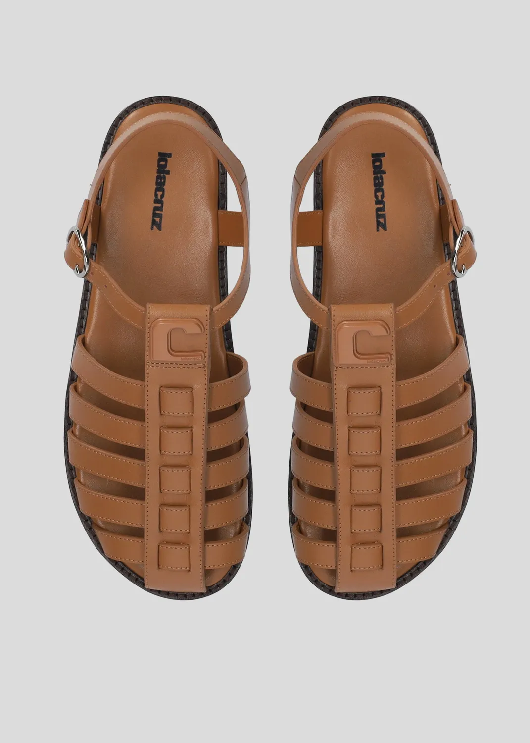 Lola Cruz Devon sandales plates cuir marron