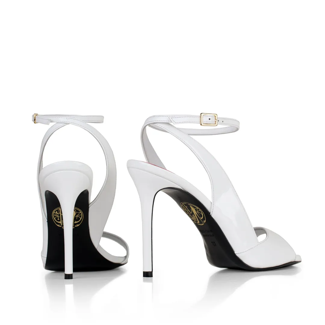 Maison Ernest Flavien 100 sandales cuir vernis blanc