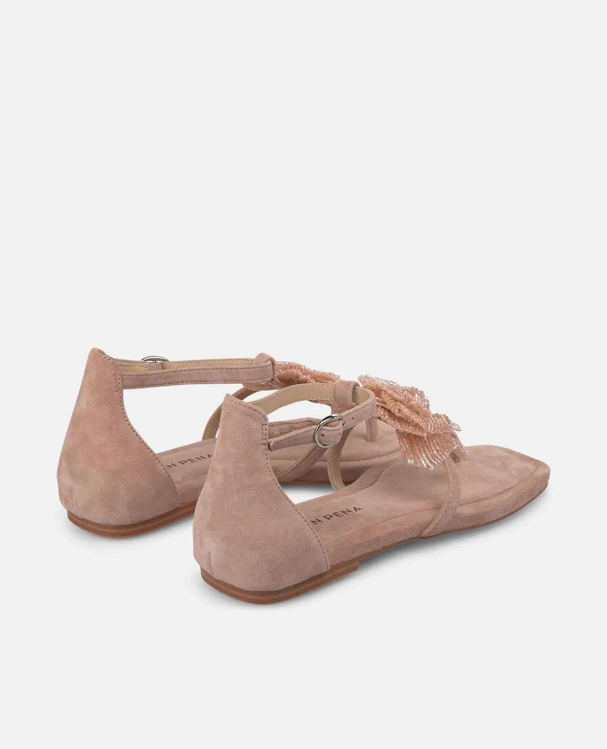 Alma en Pena V251975 sandales roses cuir fleur 1 cm
