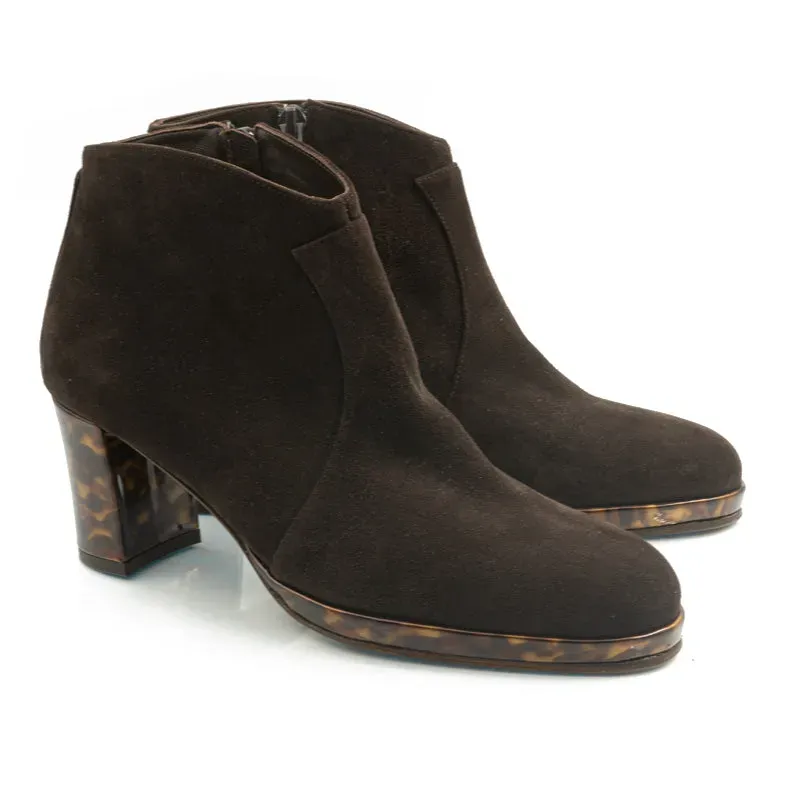 Bégum Paris Cambridge marron bottine chèvre velours 65 mm