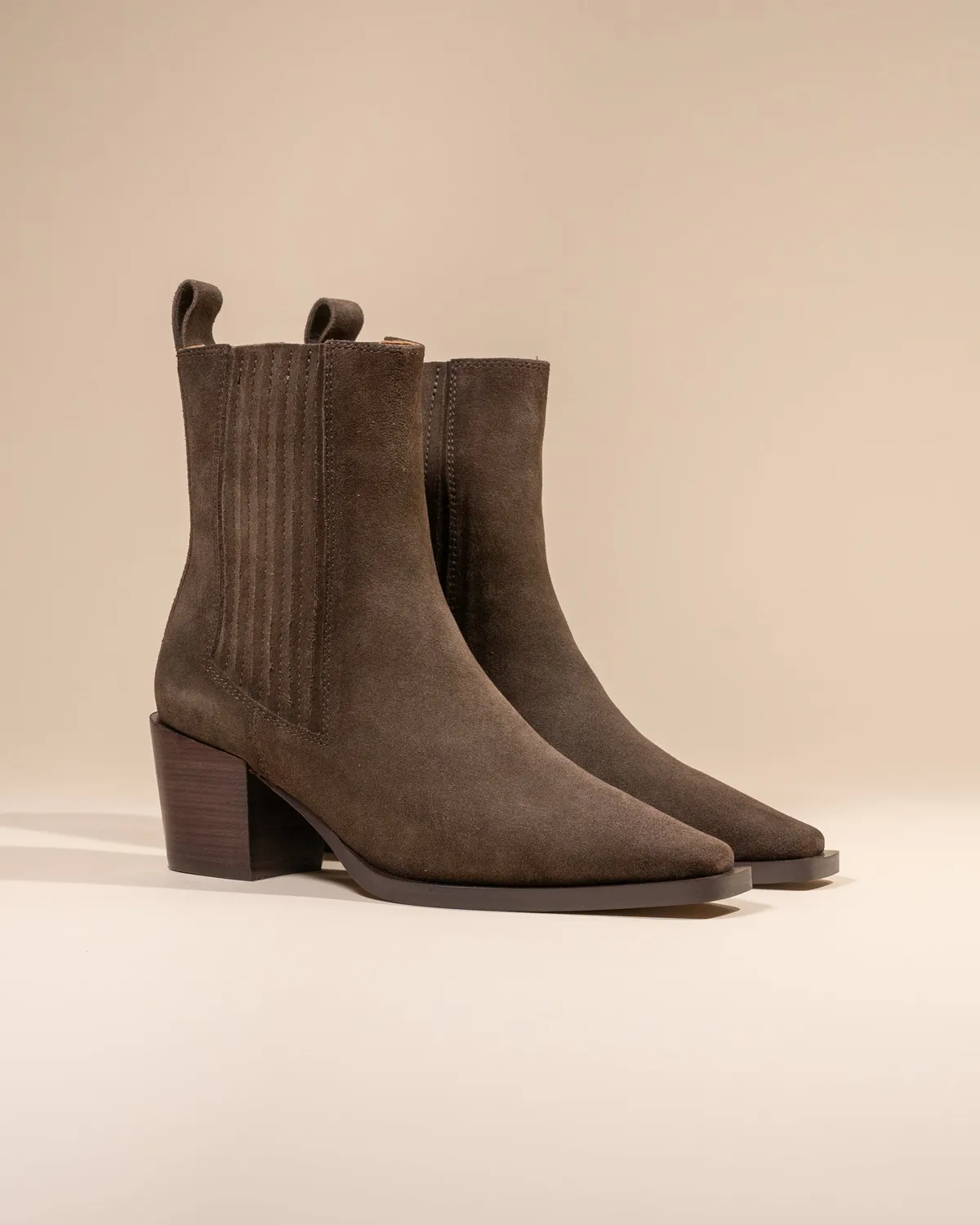 Mi/Mai Jane II Kaki Suede bottines chelsea daim