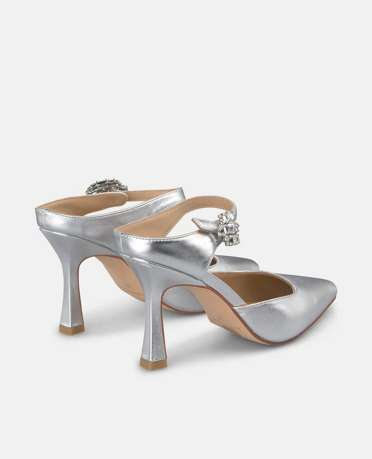 Alma en Pena V250606 mules argenté talon 9 cm