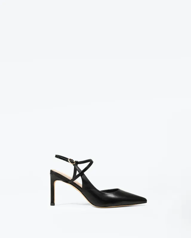 Mi/Mai Emy Black escarpins cuir noir talon aiguille