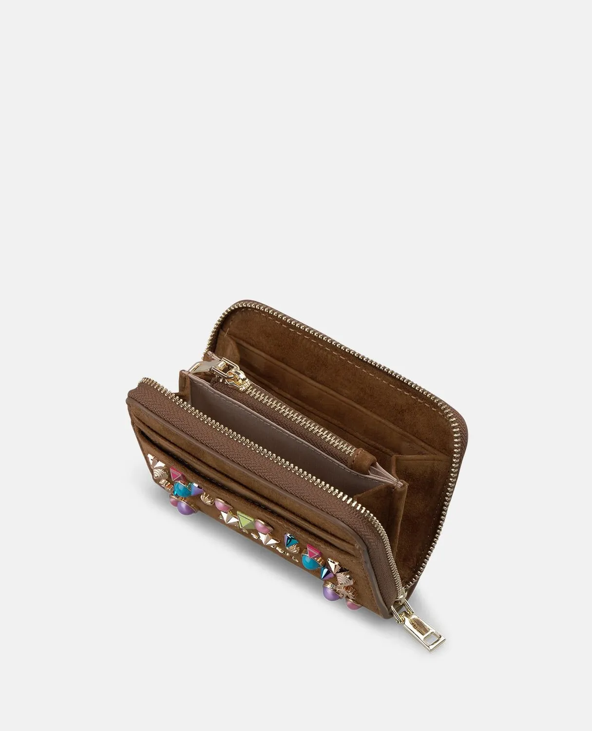 Alma en Pena V26WT013 portefeuille cuir camel clous