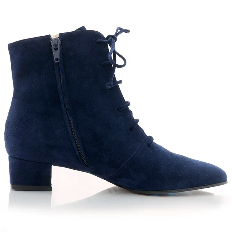 Bégum Paris Anouchka marine bottine velours 3 cm