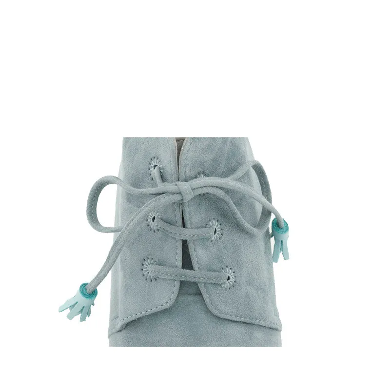 Bégum Paris Ostende bottines chèvre velours gris talon 1 cm
