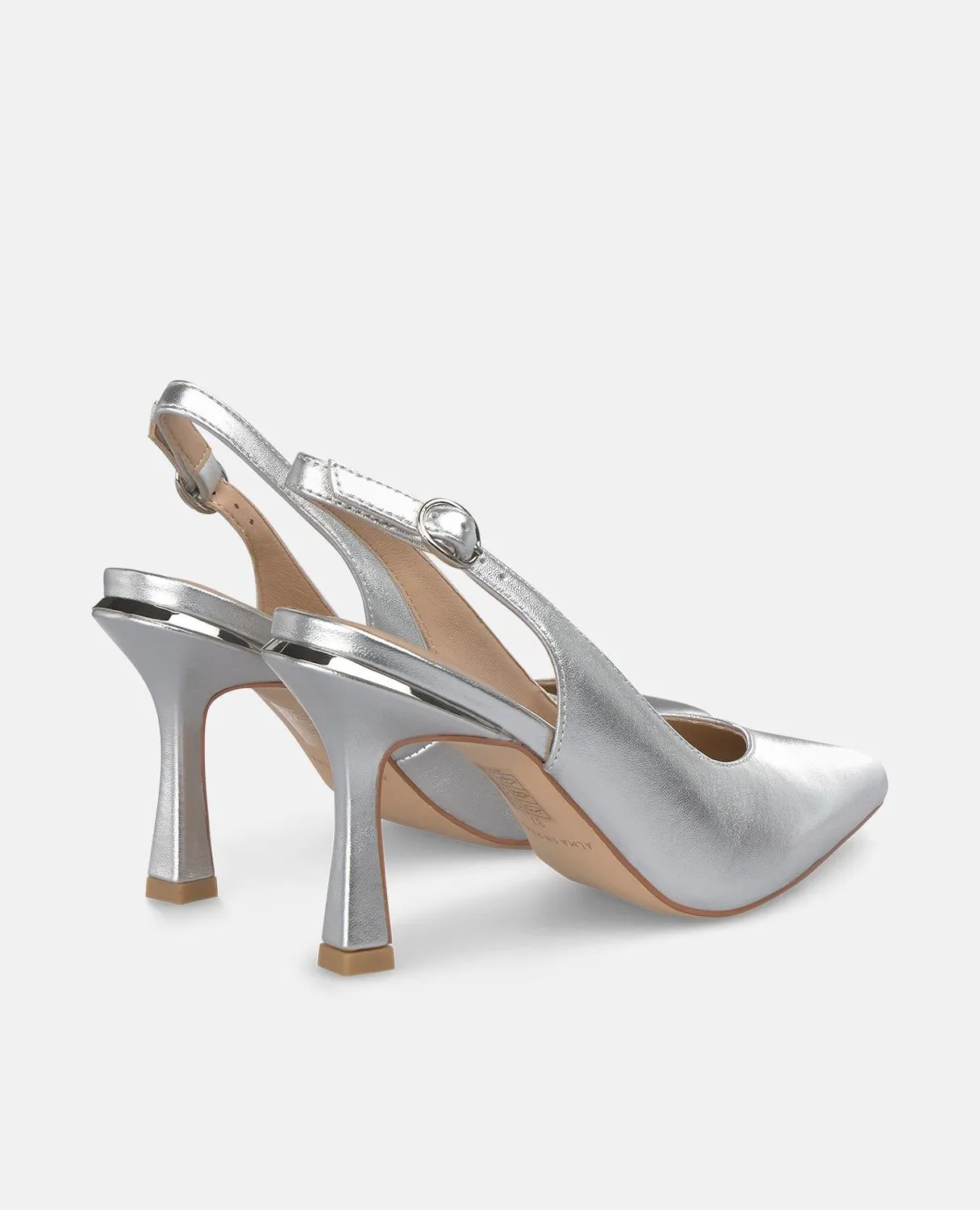 Alma en Pena I250390 escarpins argentés talon 9 cm cuir