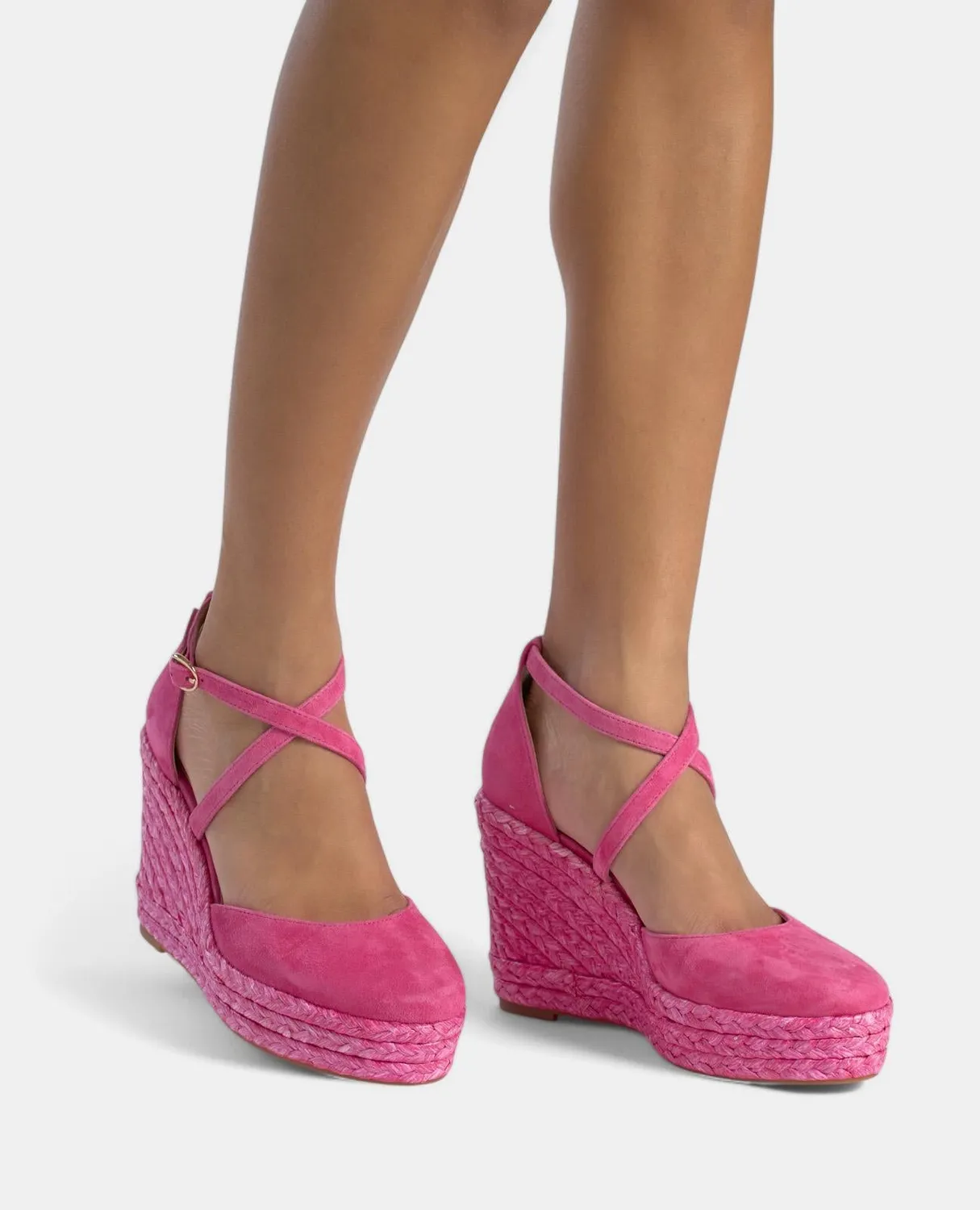 Alma en Pena V2551005 compensées fuchsia brides croisées
