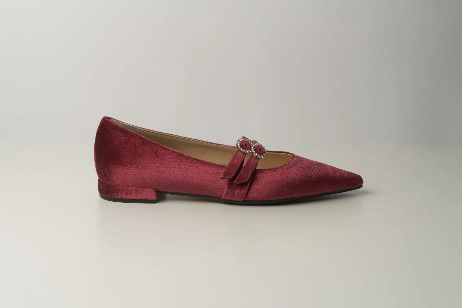 Matteo Pitti ballerines velours bordeaux strass