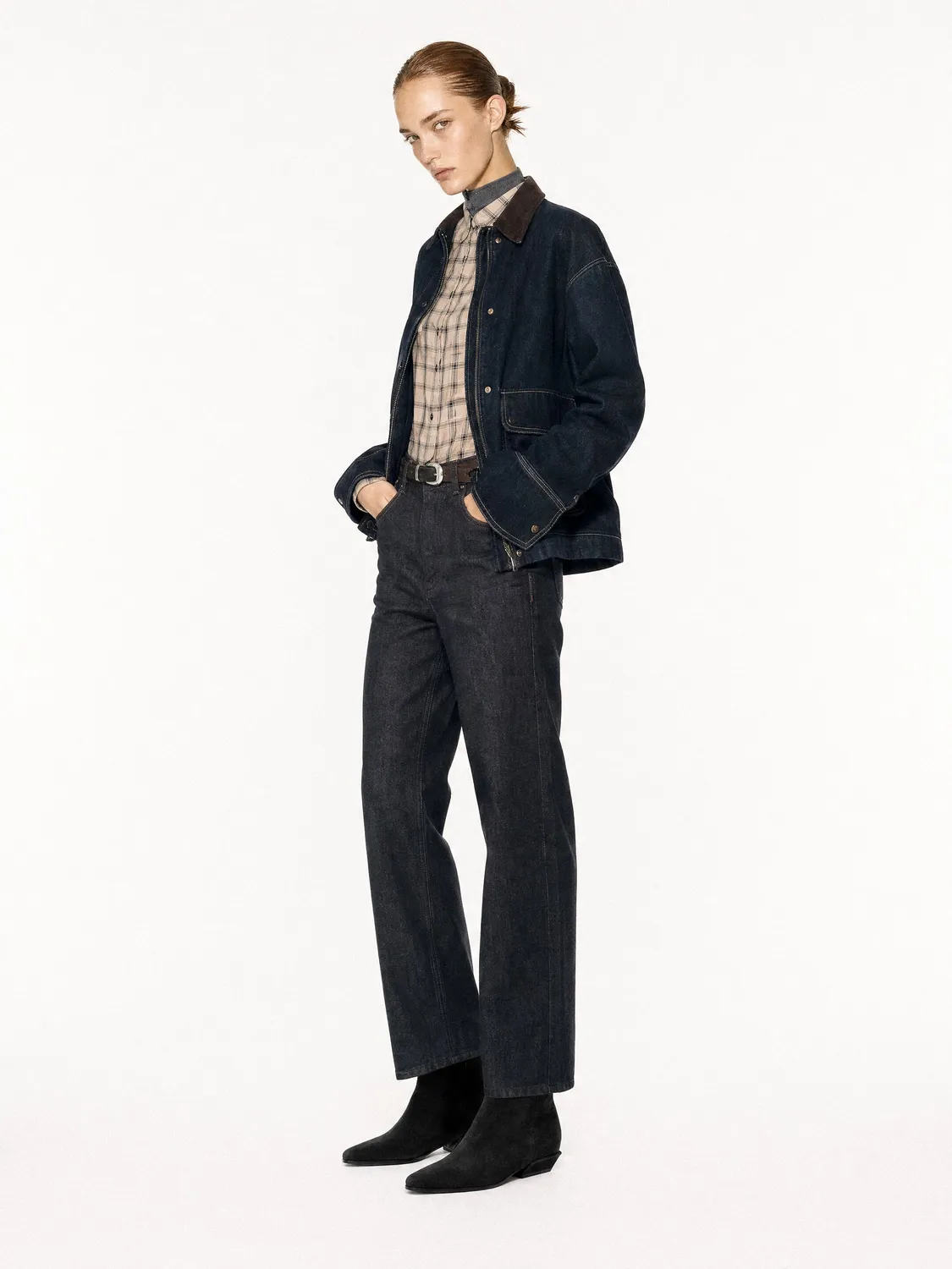 Mi/Mai Tamy boots daim noir petit talon western
