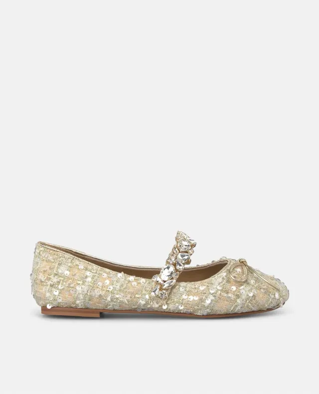 Alma en Pena V250533 ballerines tweed doré