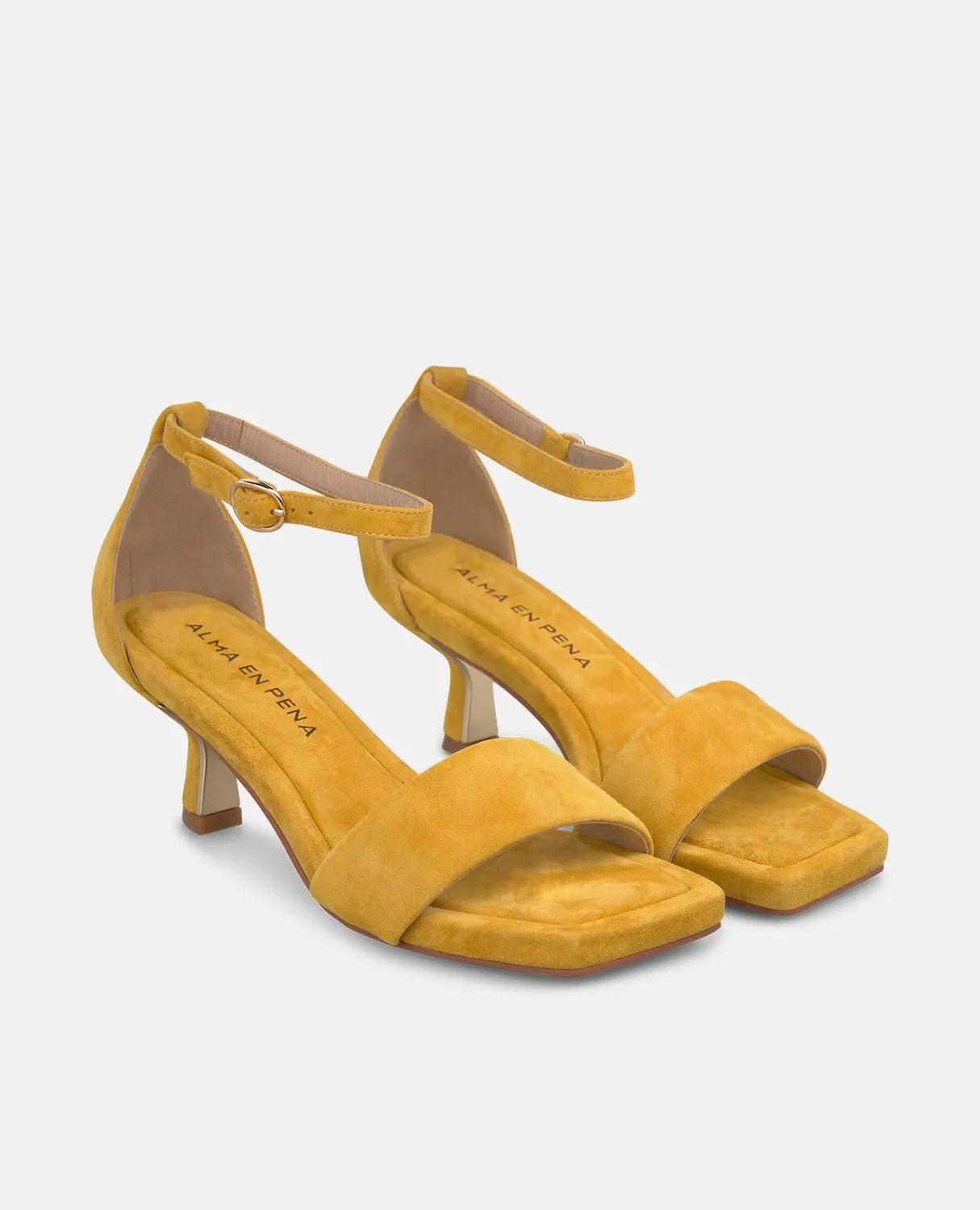 Alma En Pena V265005 sandale cuir moutarde talon 5,5 cm