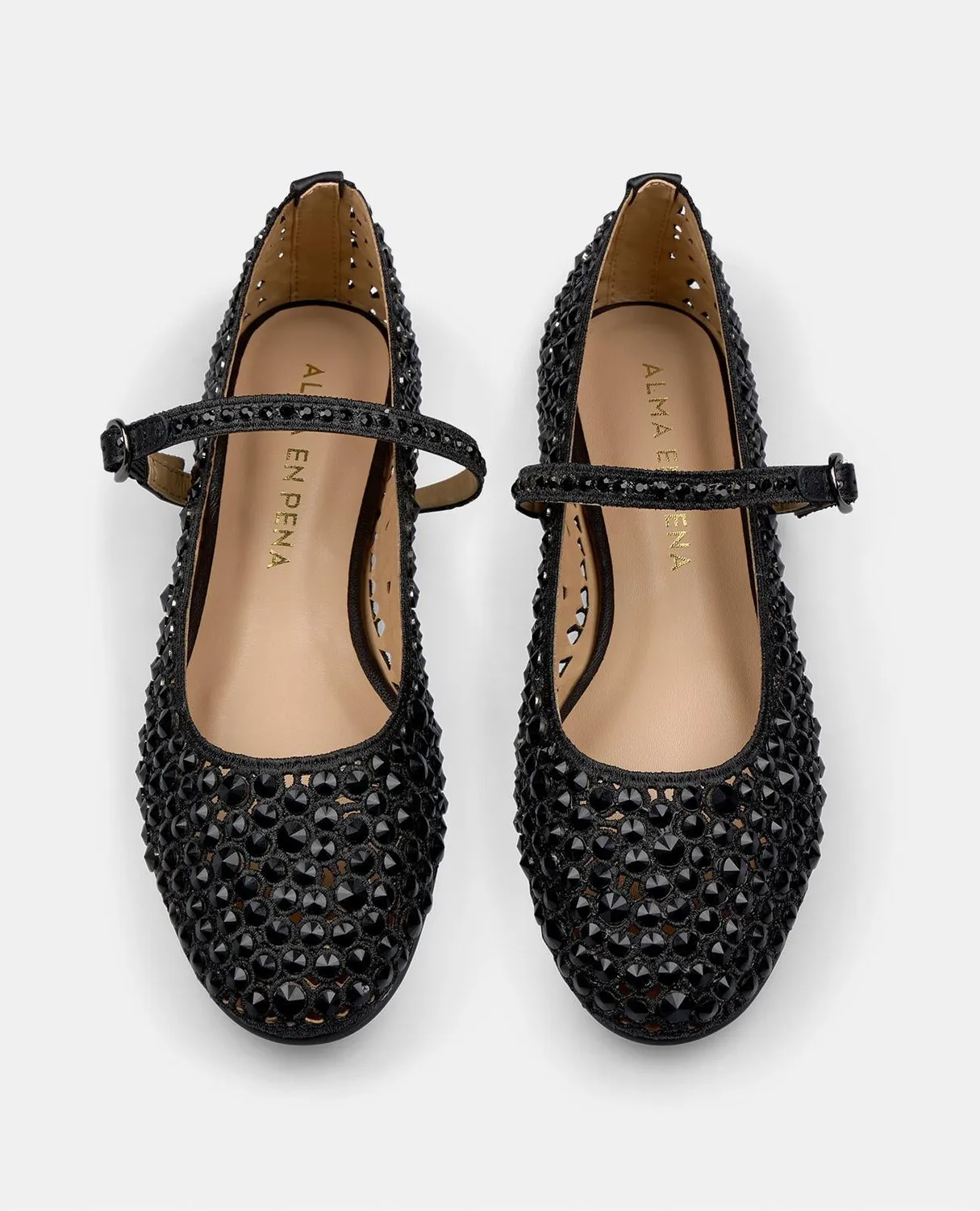 Alma en Pena V250544 ballerines noir cuir strass