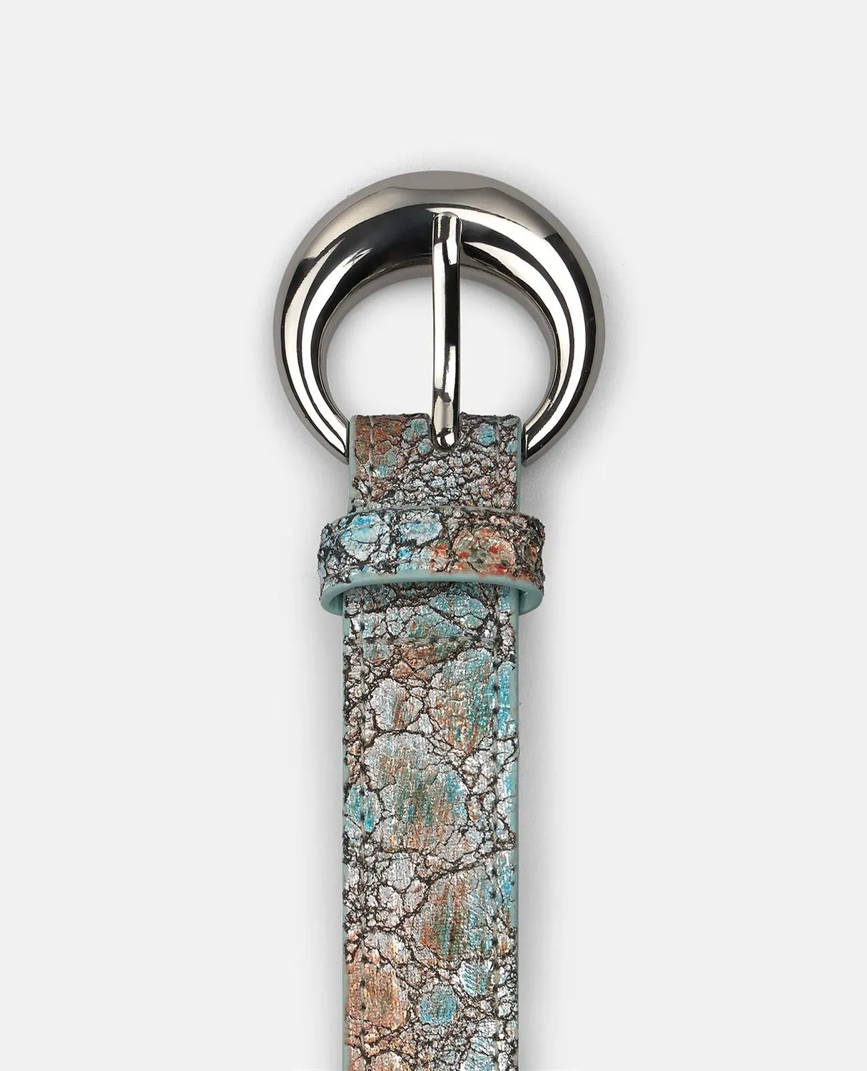Alma en Pena V26CT019 ceinture cuir bleu boucle ronde