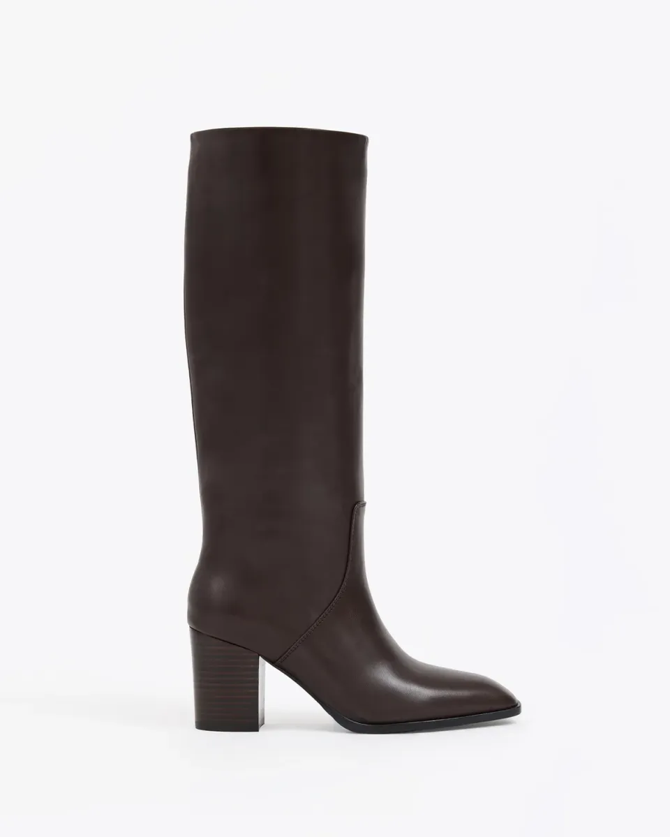 Mi/Mai Aran Chocolate bottes cuir talon bloc