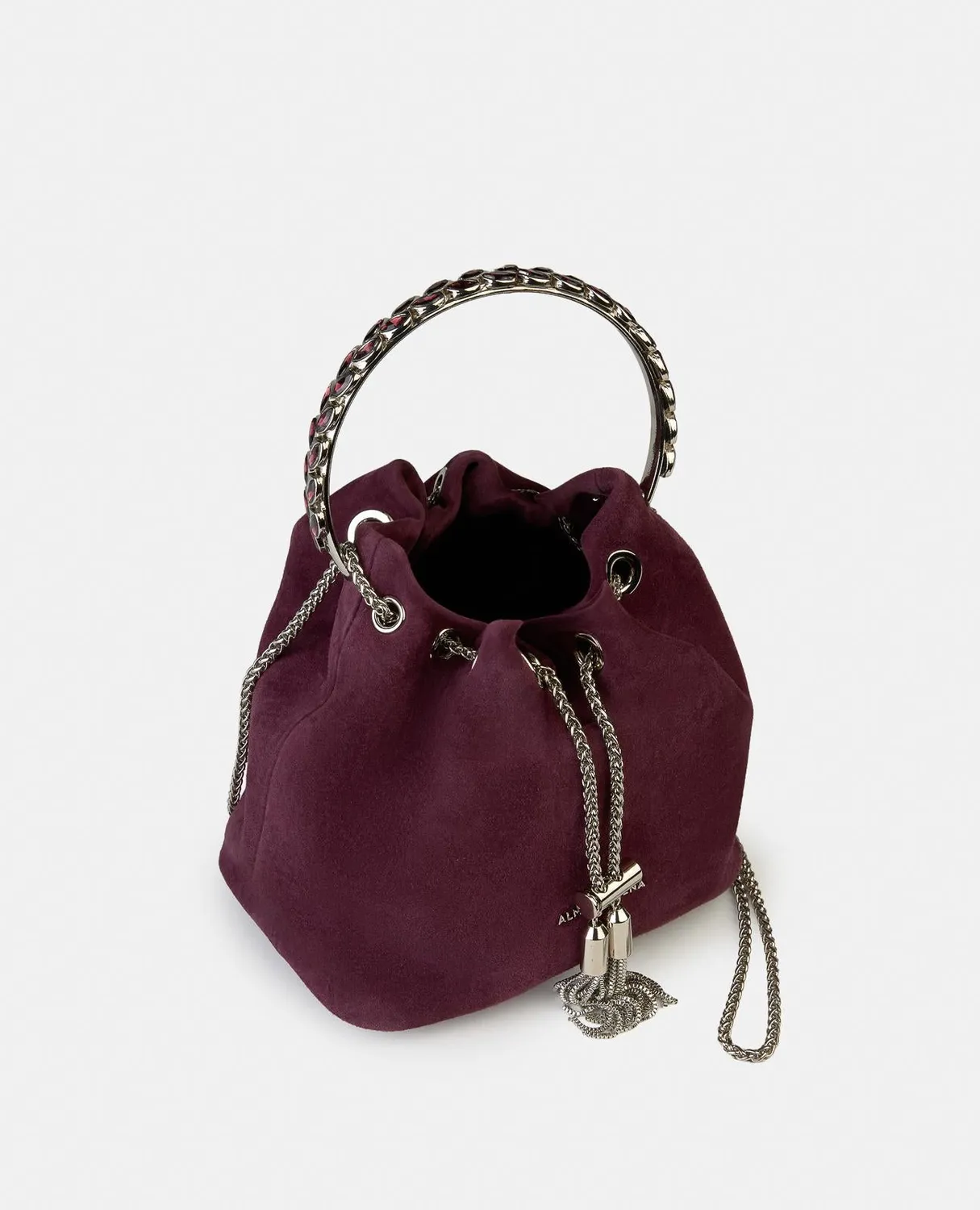 Alma en Pena BG110 sac seau cuir bordeaux fête