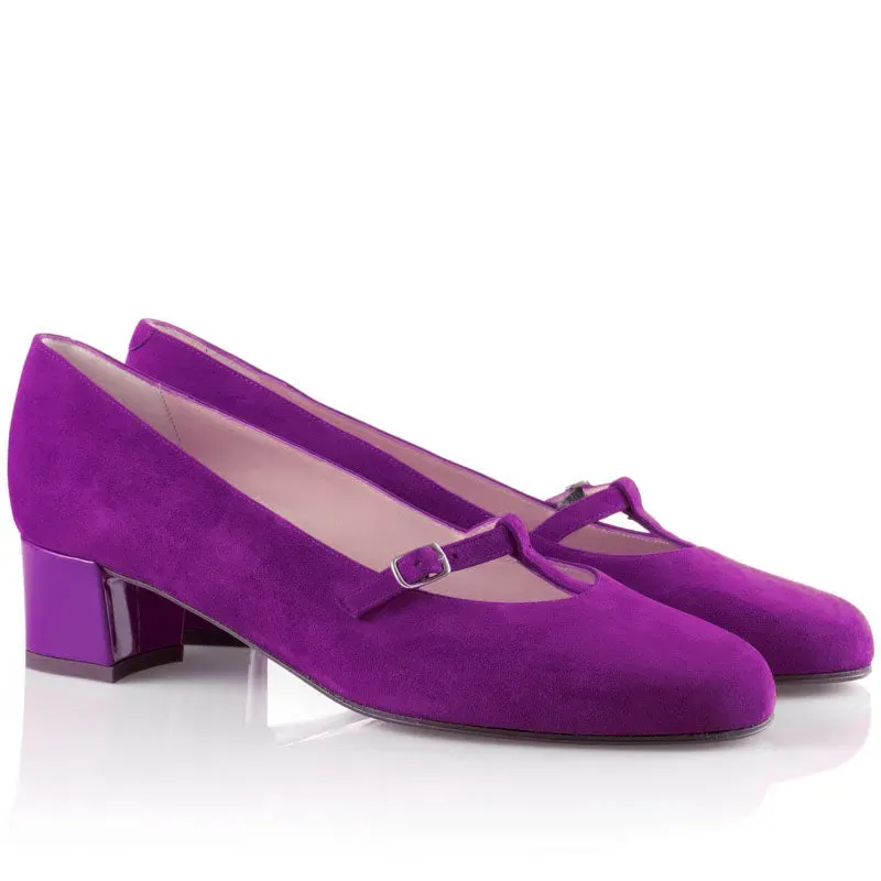 Bégum Paris Tokyo babies velours violet petit talon 4 cm