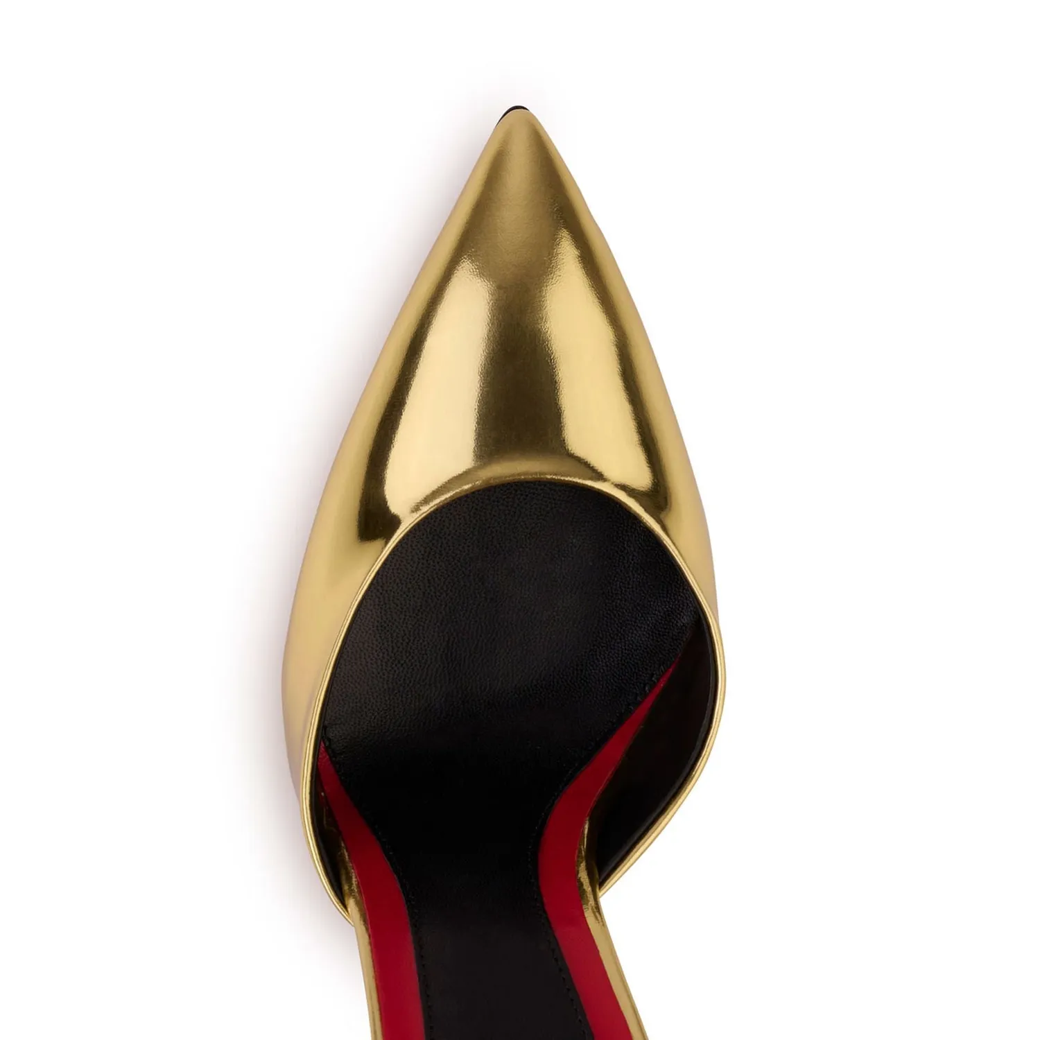Maison Ernest Lux 85 mules or cuir miroir talon 8,5 cm